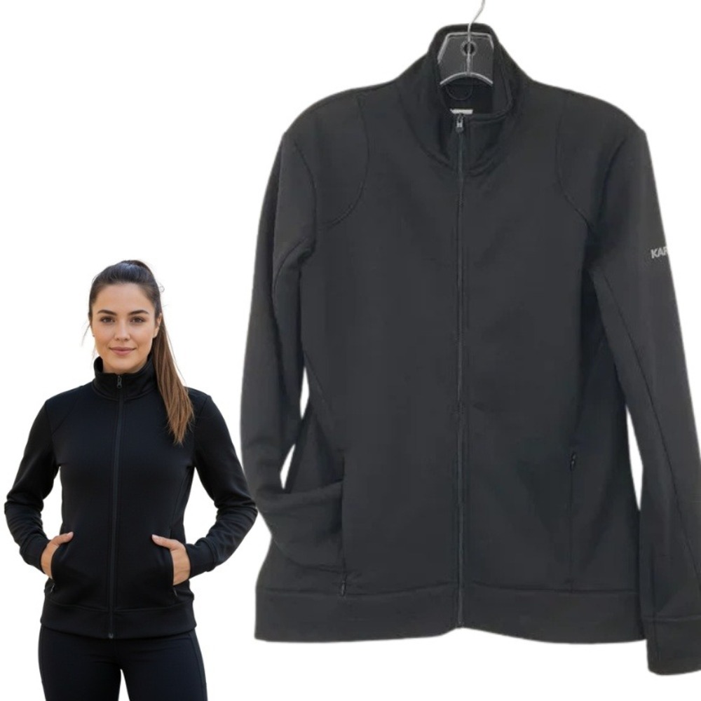 KARBON Women's Black Full Zip Athletic Jacket "Rush" Style KA166‎ Size M NWT